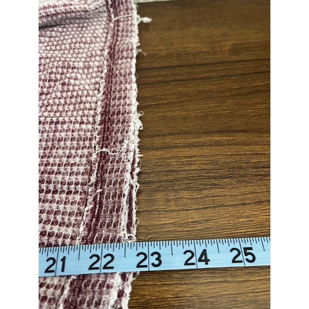 We The Free Dahlia Burgundy Waffle‎ Knit Thermal Bell Sleeve Top M Boho Beachy - Picture 10 of 10